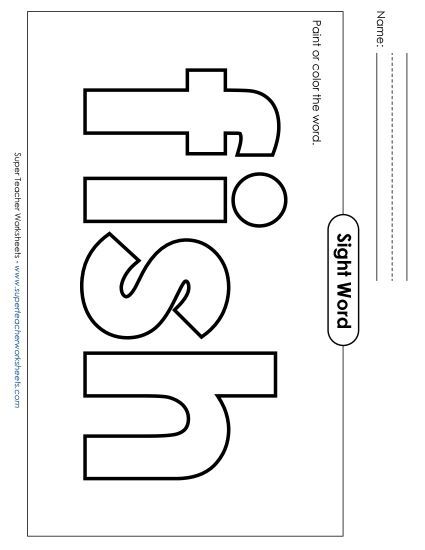 Paint or Color: Fish (Printable PDF Worksheet)