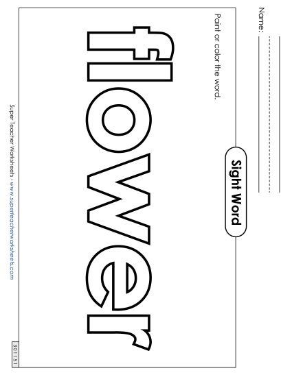 Paint or Color: Flower (Printable PDF Worksheet)