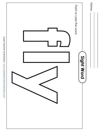 Paint or Color: Fly (Printable PDF Worksheet)