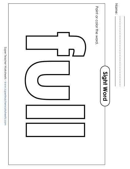 Paint or Color: Full (Printable PDF Worksheet)