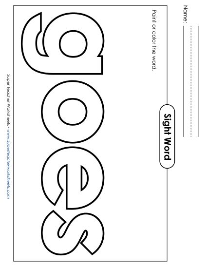 Paint or Color: Goes (Printable PDF Worksheet)