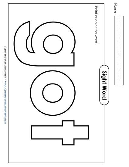 Paint or Color: Got (Printable PDF Worksheet)