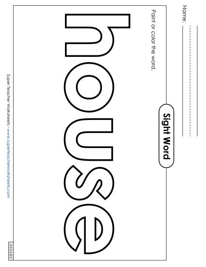 Paint or Color: House (Printable PDF Worksheet)