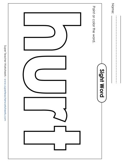 Paint or Color: Hurt (Printable PDF Worksheet)