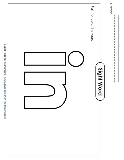 Paint or Color: In (Printable PDF Worksheet)