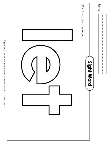 Paint or Color: Let (Printable PDF Worksheet)