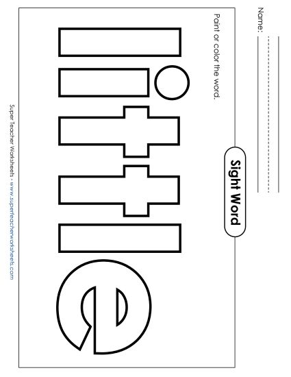 Paint or Color: Little (Printable PDF Worksheet)