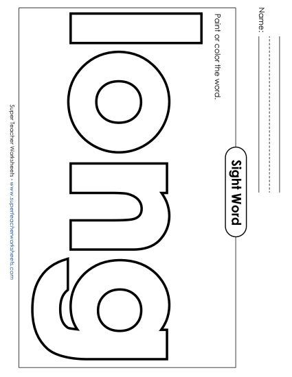 Paint or Color: Long (Printable PDF Worksheet)