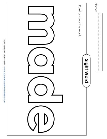 Paint or Color: Made (Printable PDF Worksheet)