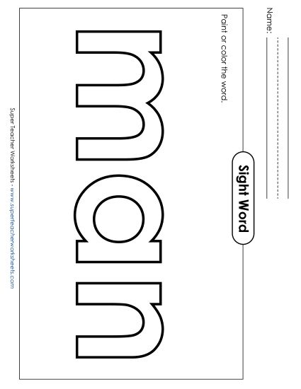 Paint or Color: Man (Printable PDF Worksheet)