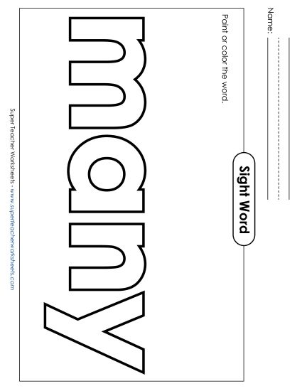 Paint or Color: Many (Printable PDF Worksheet)