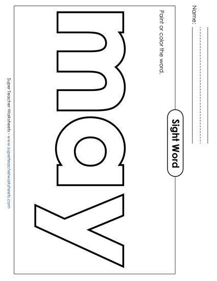 Paint or Color: May (Printable PDF Worksheet)