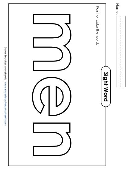 Paint or Color: Men (Printable PDF Worksheet)