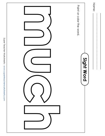 Paint or Color: Much (Printable PDF Worksheet)