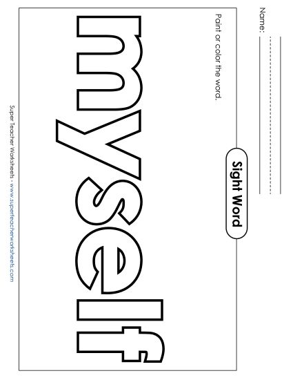 Paint or Color: Myself (Printable PDF Worksheet)