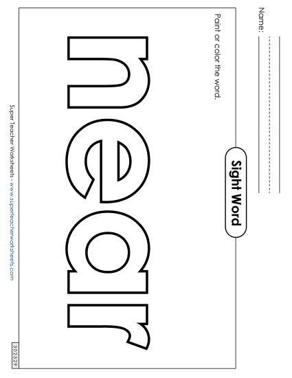 Paint or Color: Near (Printable PDF Worksheet)