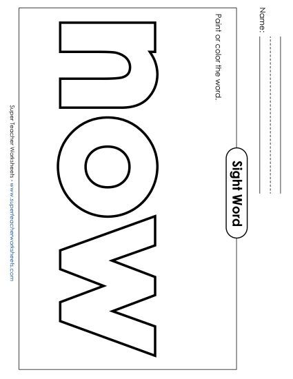 Paint or Color: Now (Printable PDF Worksheet)