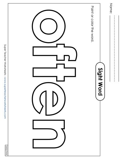 Paint or Color: Often (Printable PDF Worksheet)