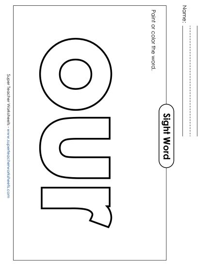 Paint or Color: Our (Printable PDF Worksheet)