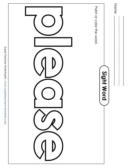 Paint or Color: Please (Printable PDF Worksheet)