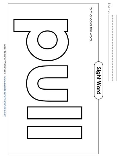 Paint or Color: Pull (Printable PDF Worksheet)