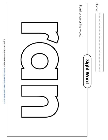 Paint or Color: Ran (Printable PDF Worksheet)