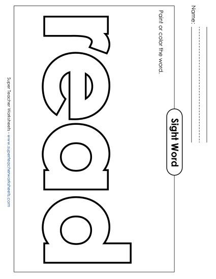 Paint or Color: Read (Printable PDF Worksheet)