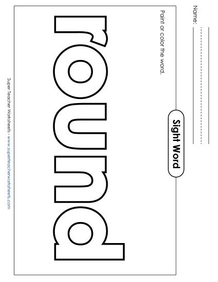 Paint or Color: Round (Printable PDF Worksheet)