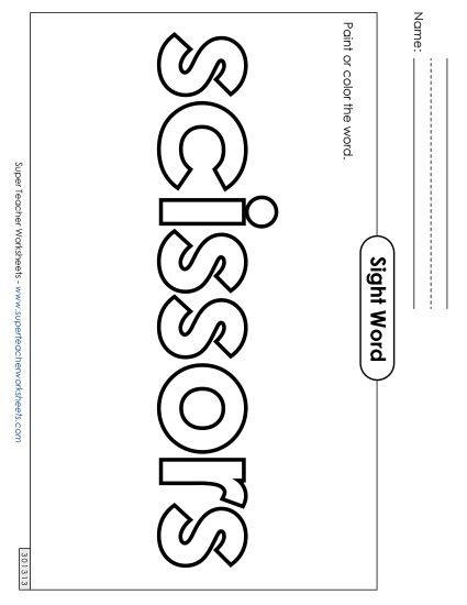 Paint or Color: Scissors (Printable PDF Worksheet)