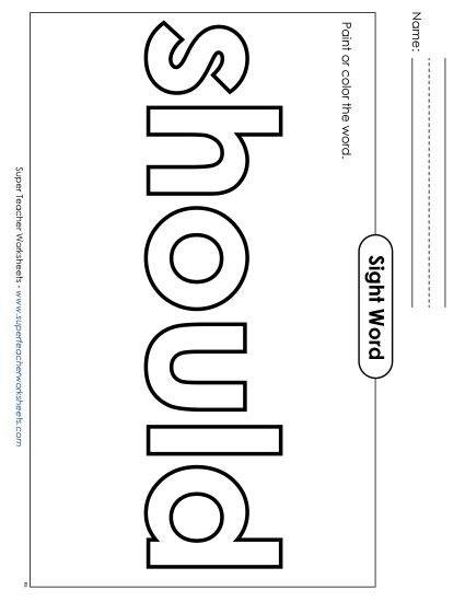 Paint or Color: Should (Printable PDF Worksheet)