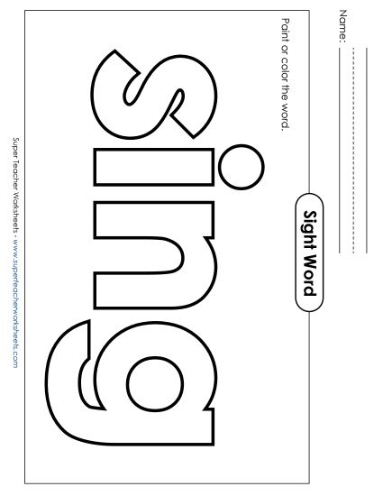 Paint or Color: Sing (Printable PDF Worksheet)