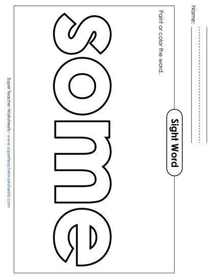 Paint or Color: Some (Printable PDF Worksheet)