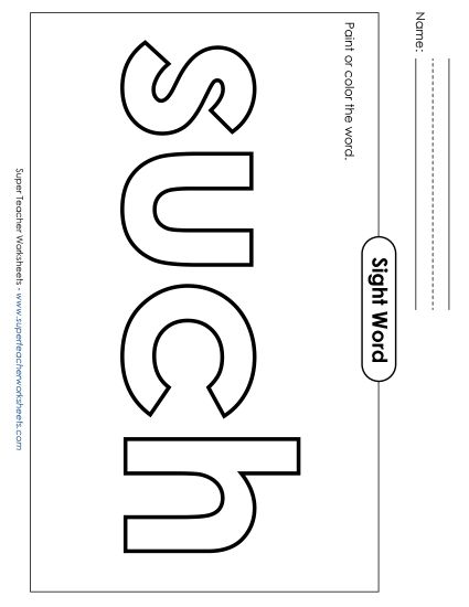 Paint or Color: Such (Printable PDF Worksheet)