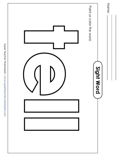 Paint or Color: Tell (Printable PDF Worksheet)