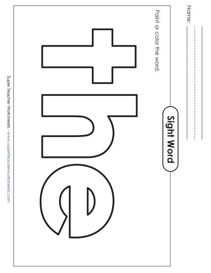 Paint or Color: The (Printable PDF Worksheet)