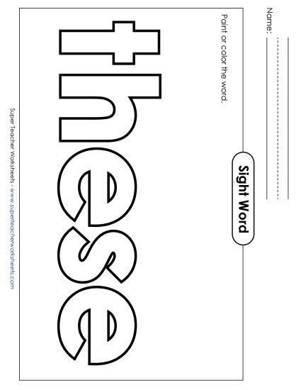 Paint or Color: These (Printable PDF Worksheet)