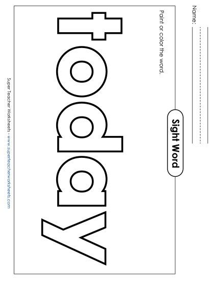 Paint or Color: Today (Printable PDF Worksheet)