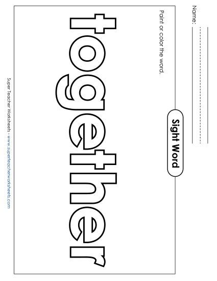 Paint or Color: Together (Printable PDF Worksheet)