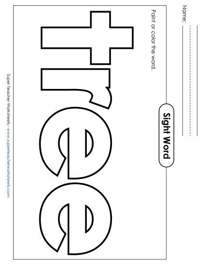 Paint or Color: Tree (Printable PDF Worksheet)