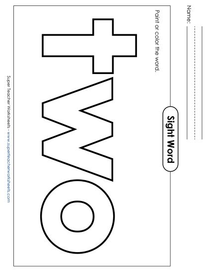 Paint or Color: Two (Printable PDF Worksheet)