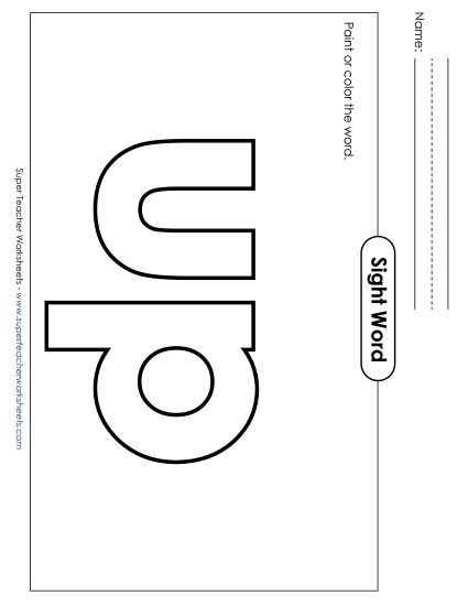 Paint or Color: Up (Printable PDF Worksheet)