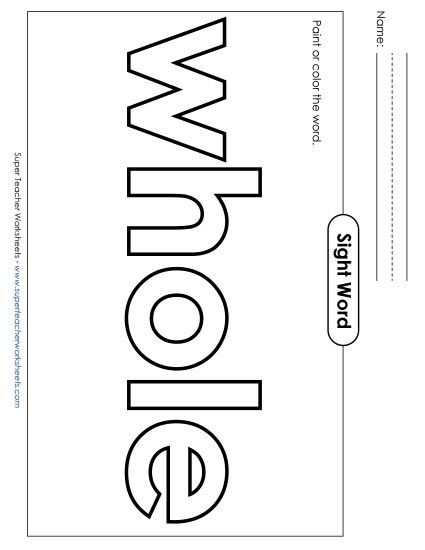 Paint or Color: Whole (Printable PDF Worksheet)