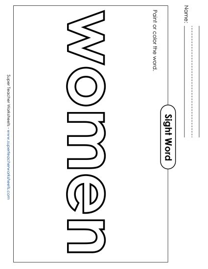 Paint or Color: Women (Printable PDF Worksheet)