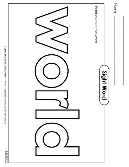 Paint or Color: World (Printable PDF Worksheet)