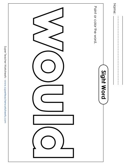 Paint or Color: Would (Printable PDF Worksheet)