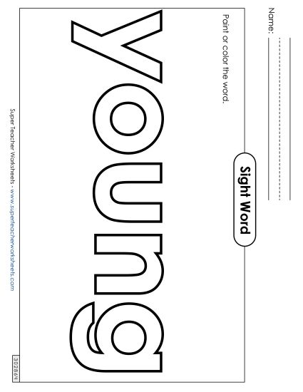 Paint or Color: Young (Printable PDF Worksheet)