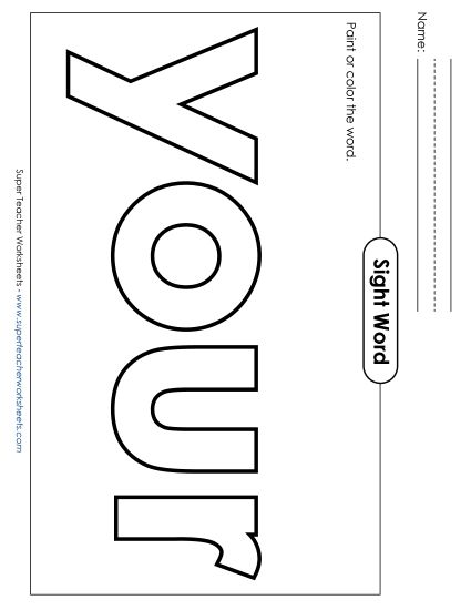 Paint or Color: Your (Printable PDF Worksheet)