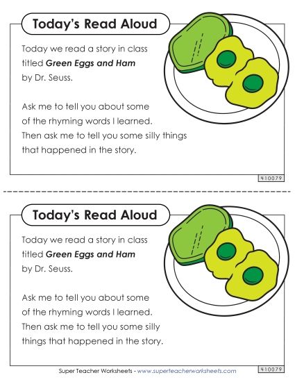 Parent Note - Parent Note (Printable PDF Worksheet)