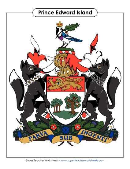 Flag & Coat of Arms - PEI Coat of Arms (Full Colour) (Printable PDF Worksheet)