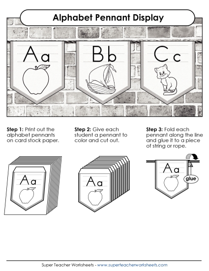 Pennant Display - Pennant Display: Coloring (Printable PDF Worksheet)